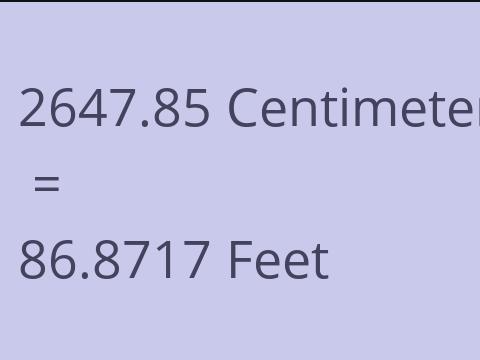 2647.85 CM TO FEET