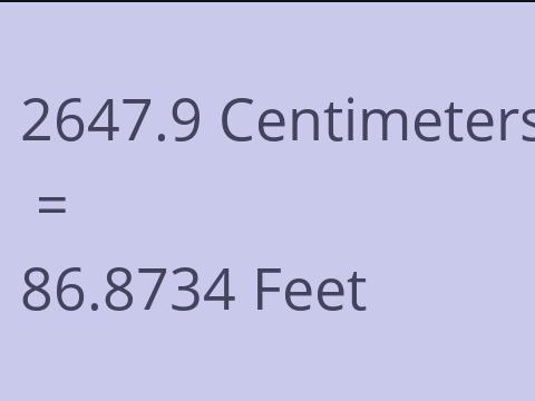 2647.9 CM TO FEET
