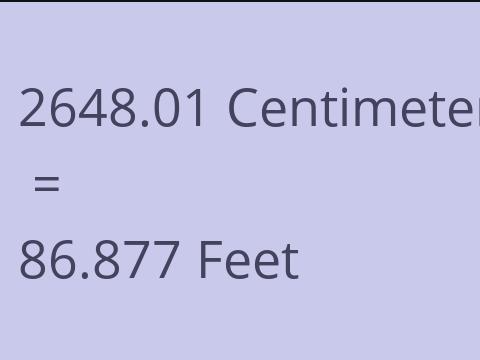 2648.01 CM TO FEET