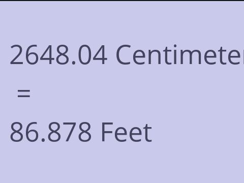 2648.04 CM TO FEET