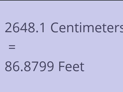 2648.1 CM TO FEET