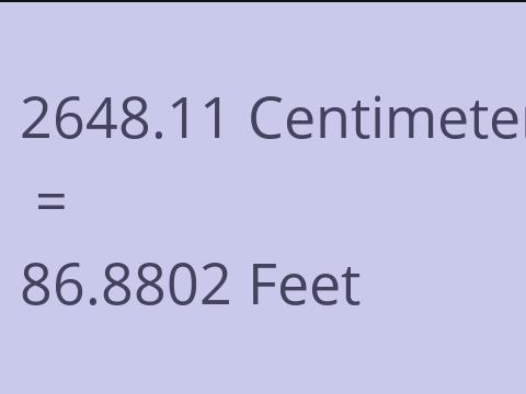 2648.11 CM TO FEET