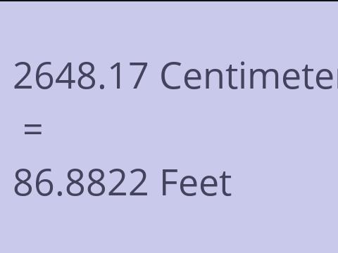 2648.17 CM TO FEET