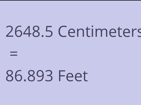 2648.5 CM TO FEET