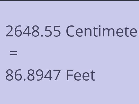 2648.55 CM TO FEET