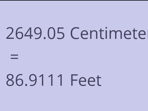2649.05 CM TO FEET