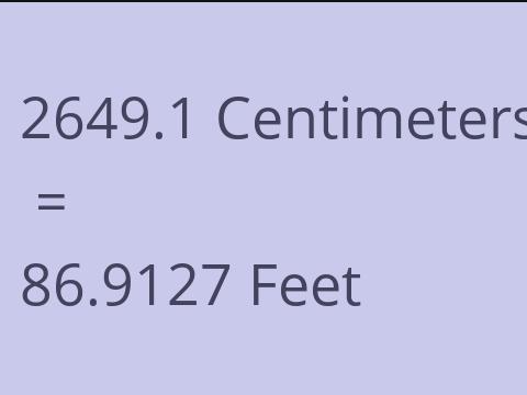 2649.1 CM TO FEET