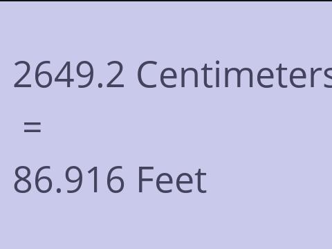 2649.2 CM TO FEET