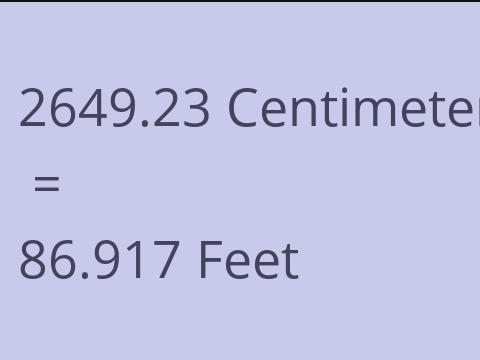 2649.23 CM TO FEET