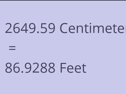 2649.59 CM TO FEET
