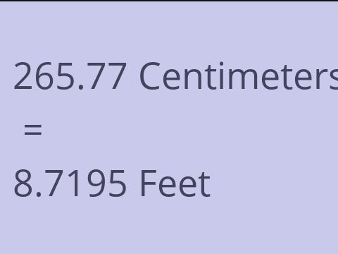 265.77 CM TO FEET