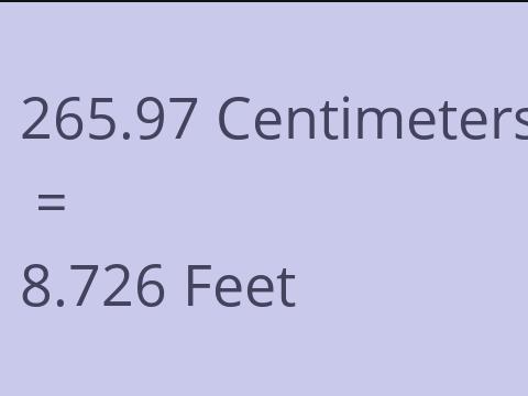 265.97 CM TO FEET