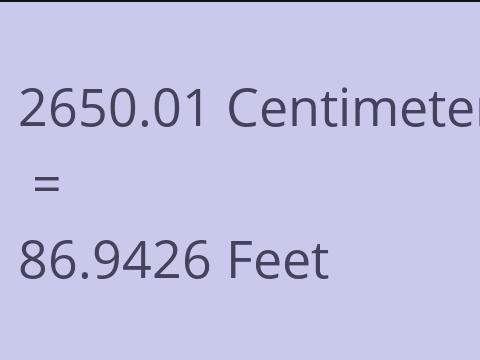 2650.01 CM TO FEET