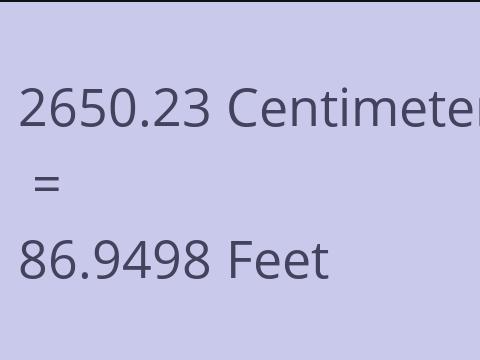 2650.23 CM TO FEET