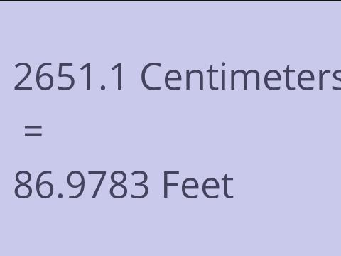 2651.1 CM TO FEET