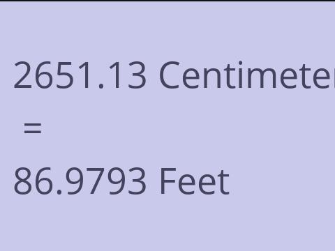 2651.13 CM TO FEET