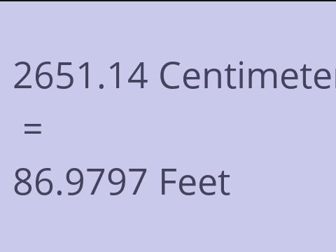 2651.14 CM TO FEET