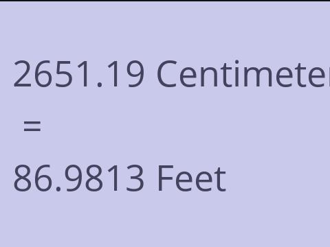 2651.19 CM TO FEET