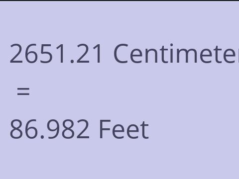 2651.21 CM TO FEET