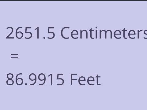2651.5 CM TO FEET