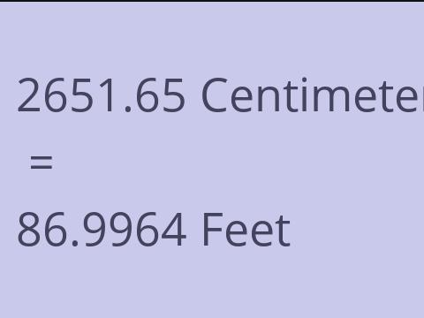 2651.65 CM TO FEET