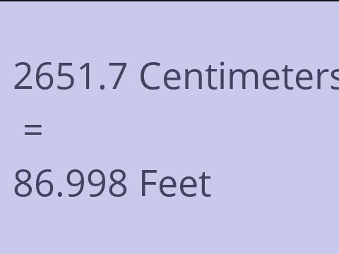 2651.7 CM TO FEET