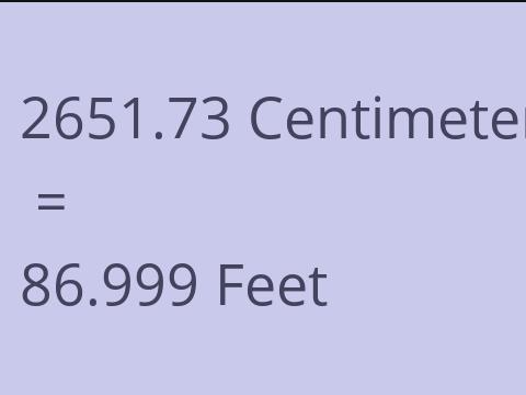 2651.73 CM TO FEET