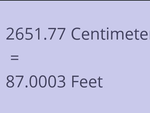 2651.77 CM TO FEET