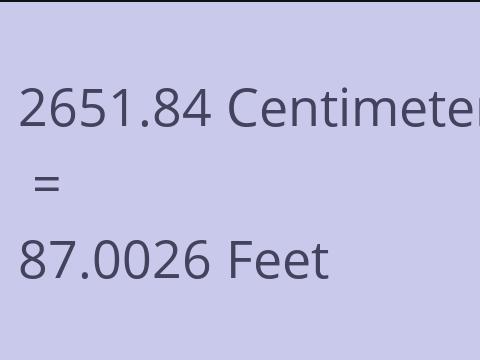 2651.84 CM TO FEET