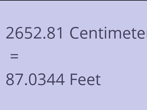 2652.81 CM TO FEET
