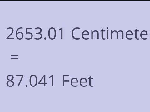 2653.01 CM TO FEET