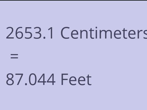 2653.1 CM TO FEET