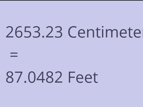 2653.23 CM TO FEET