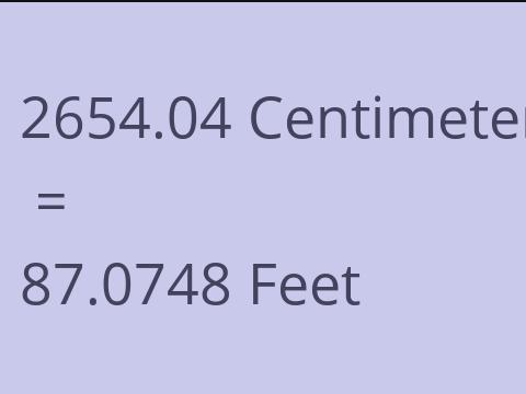 2654.04 CM TO FEET