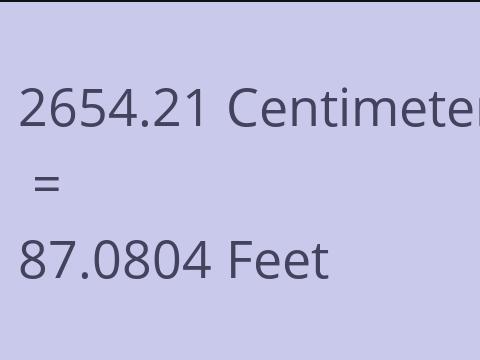 2654.21 CM TO FEET