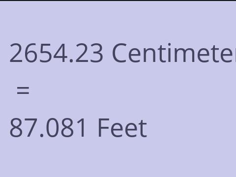 2654.23 CM TO FEET