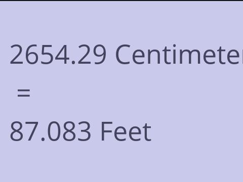 2654.29 CM TO FEET