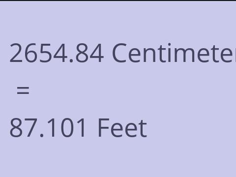 2654.84 CM TO FEET