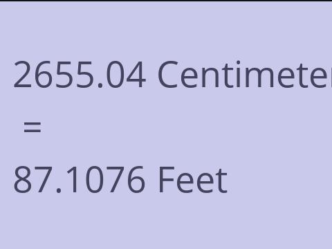 2655.04 CM TO FEET
