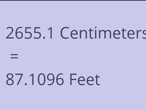 2655.1 CM TO FEET