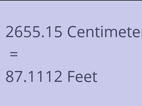 2655.15 CM TO FEET