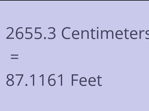 2655.3 CM TO FEET