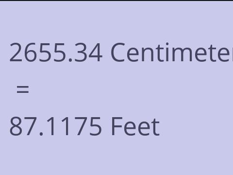 2655.34 CM TO FEET