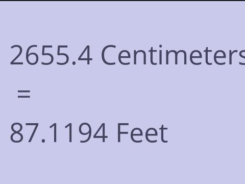 2655.4 CM TO FEET