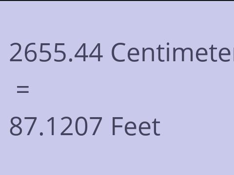 2655.44 CM TO FEET