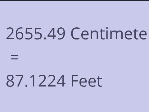 2655.49 CM TO FEET