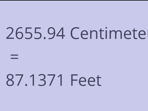 2655.94 CM TO FEET