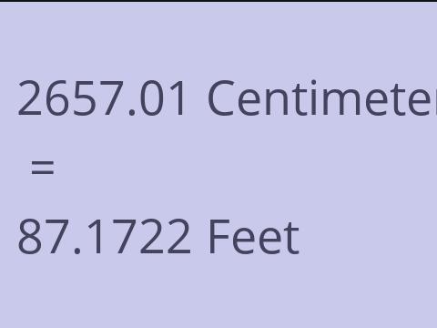 2657.01 CM TO FEET