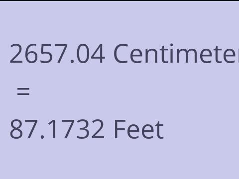 2657.04 CM TO FEET