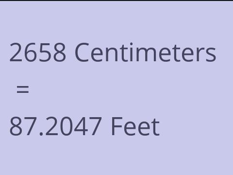 2658 CM TO FEET